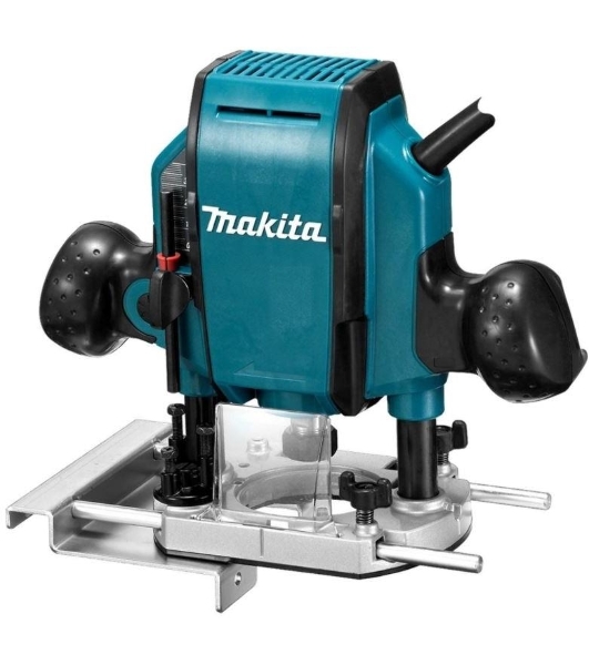 Фрезер Makita RP0900K 900Вт,27000об\м,ход-35мм,цанга-6\8мм,2.7кг,чем