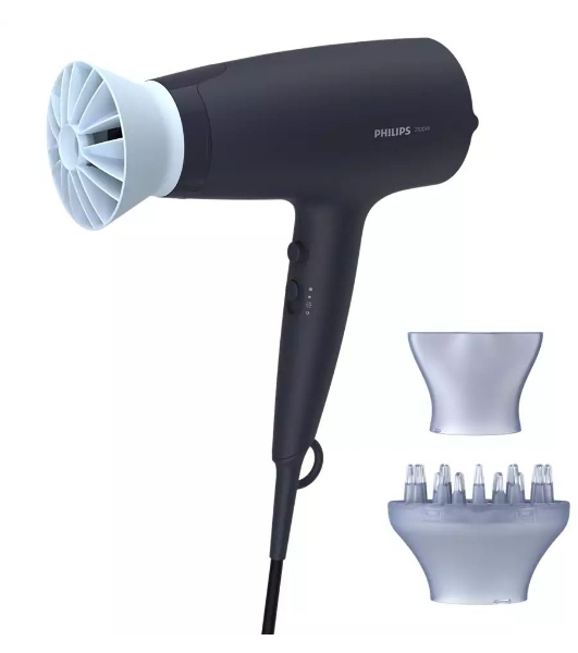 Фен Philips BHD360/20 черный/синий, 2100 Вт, ионизация