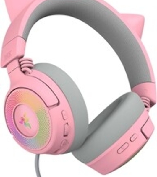 Гарнитура Razer Kraken Kitty V3 Pro Quartz розовый, беспроводная, bluetooth, до 70 ч, подсветка