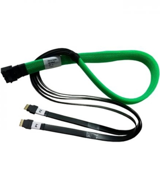 Кабель U.2 Enabler, HD (SFF8643) -to- Slimline (SFF8654), 1m, Used with systems that use the Slimline connector on the backplane (05-50063-00)