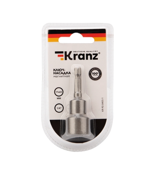 Ключ-насадка магнитная Kranz 1/4' 17х65 мм