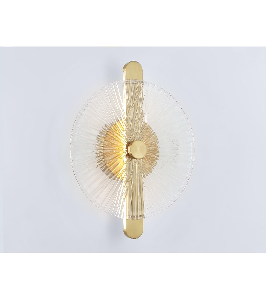 Настенный светодиодный светильник Ambrella light LH31143 BS/CL латунь/прозрачный 13W 3000K 280*70*350