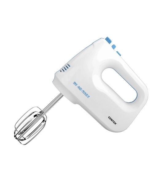 Миксер Centek CT-1128 (бел/синий) 400Вт, 6 скоростей + турбо, взбивание /замешивание, эколог. корпус