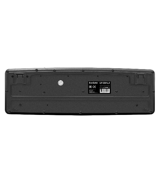 Клавиатура проводная Professional Standard LY-331L2-OEM (USB, полноразмерная, влагозащищенная, 104кл., Enter большой, длина кабеля 2,2м, черная, brown box)