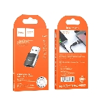 Переходник USB2.0 OTG Hoco, AM/Type-C(F), UA17, черный, коробка, фото 1