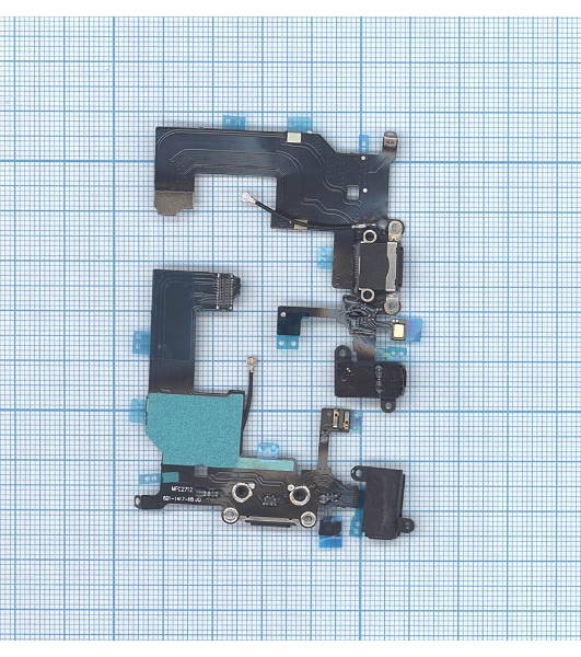 Шлейф разъема питания с аудио-разъемом для iPhone 5 черный