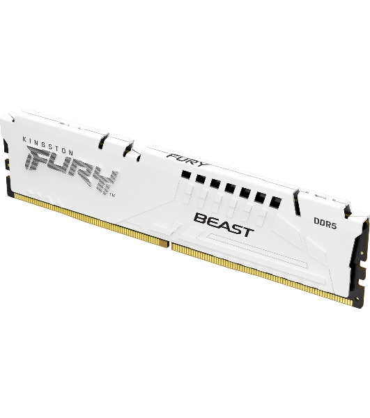 Оперативная память Kingston Fury Beast, DDR5, 16Gb (1x16GB), 5200MHz, CL40, DIMM, с радиатором, белый