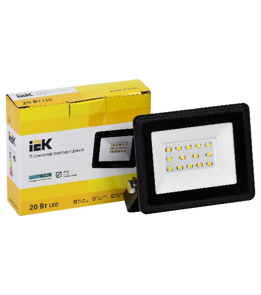 Прожектор светодиодный СДО 06-20 4000К IP65 черный IEK LPDO601-20-40-K02