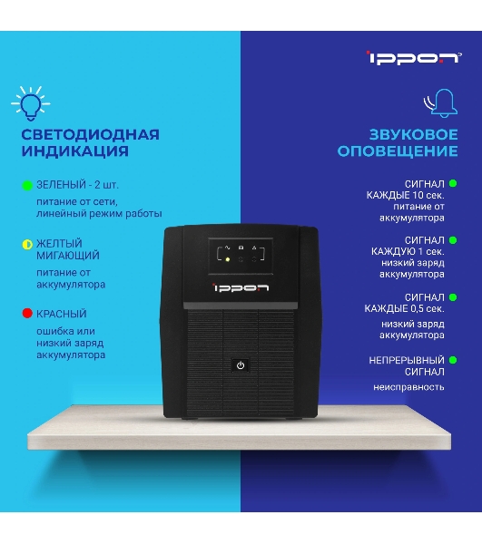 Источник бесперебойного питания Ippon Back Basic 1500 Euro 900Вт 1500ВА черный