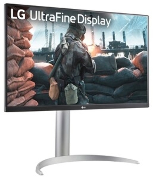 Монитор 27' LG UltraFine 27UP650K-W IPS 3840x2160, 60 Гц, 5 мс, 16:9, 400 кд/м², 2xHDMI 2.0, DP 1.4, 3.5 мм, черный/серебристый