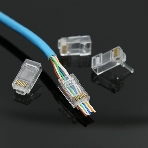 Коннектор RJ-45 (8P8C) LC-PTU-01/10 вилка универсальная. cat.5e. со сквозным отверстием(10 шт.), фото 1