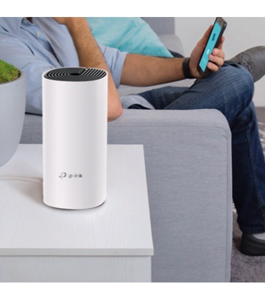 Домашняя Mesh TP-Link Wi-Fi система Deco M4 (1-Pack), 1167 Мбит/с (5 ГГц: до 867 Мбит/с + 2,4 ГГц: до 300 Мбит/с), 2 порта 1000 Мбит/с, 2 встроенные антенны на каждом модуле Deco