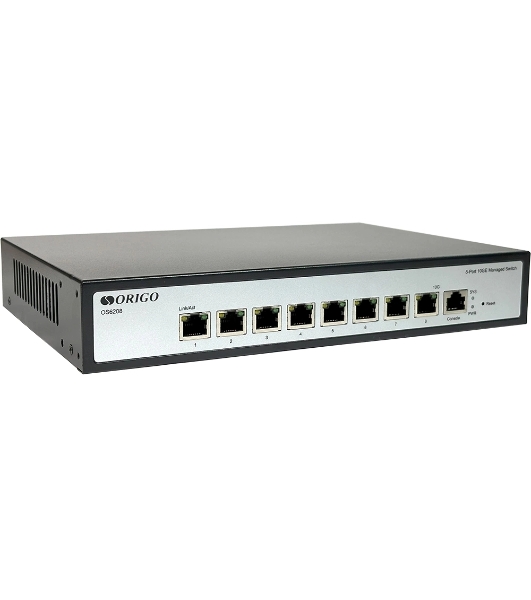 Коммутатор управляемый ORIGO OS6208/A1A L2, 8x10Gbase-T, консольный порт RJ-45, комплект для установки в 19' стойку