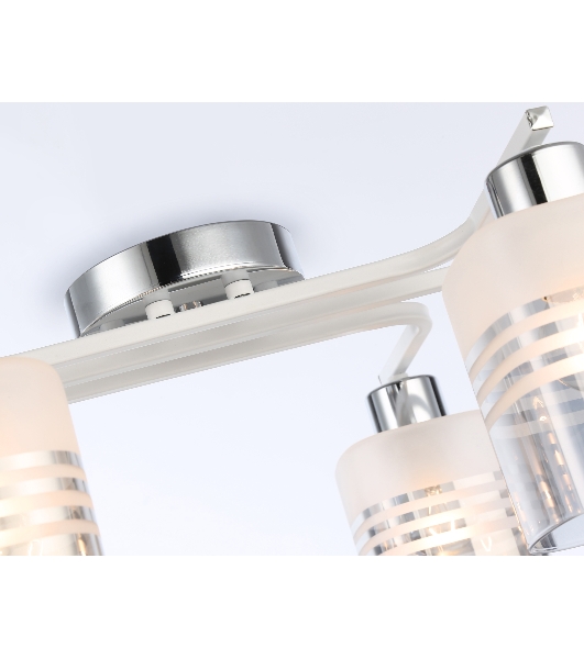 Светильник Ambrella light TR303207/6 WH/CH/SM/FR белый/хром/дымчатый/белый матовый E27*6 max 60W 710*400*200