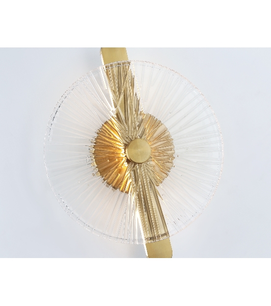 Настенный светодиодный светильник Ambrella light LH31143 BS/CL латунь/прозрачный 13W 3000K 280*70*350
