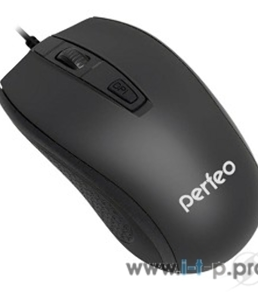 Мышь проводная Perfeo PROFIL черный, 1600 dpi, USB, кнопки - 4