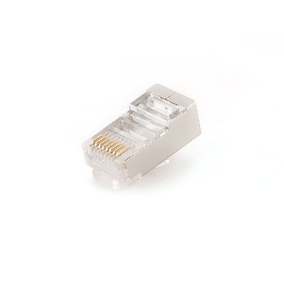 Вилка RJ-45 (8P8C) PLUG5SP/10 универсальная cat.5e экранированная, контакты 30 микродюймов' (10 шт.)