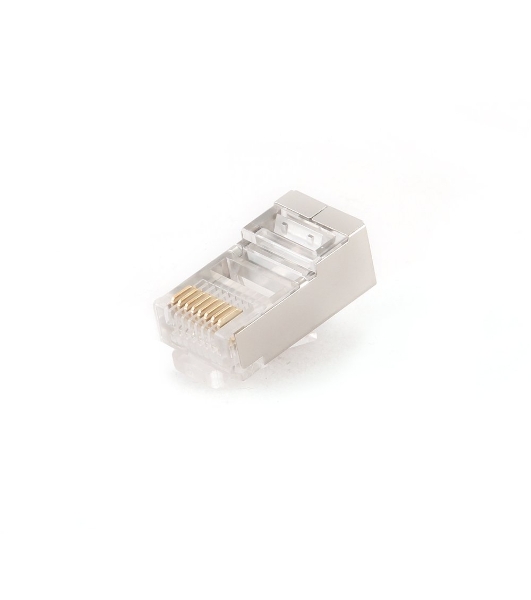 Вилка RJ-45 (8P8C) PLUG5SP/10 универсальная cat.5e экранированная, контакты 30 микродюймов' (10 шт.)