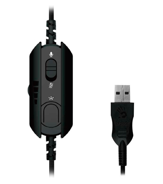 Гарнитура проводная с микрофоном A4Tech Bloody G570 черный/серый 2м мониторные USB оголовье (G570 USB/BLACK + GREY)
