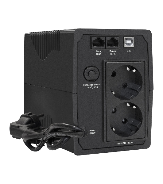 Источник бесперебойного питания ExeGate Power Smart ULB-1000.LCD.AVR.2SH.RJ.USB 1000VA/550W, LCD, AVR, 2*Schuko,RJ45/11,USB, черный