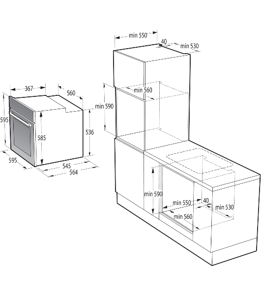 Духовой шкаф Gorenje BOS6737SYW, 77л, дверца с 2 стеклами, белый