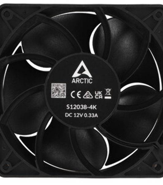 Вентилятор для корпуса Arctic S12038-4K черный, 120 мм, 4000 об/мин, 4 pin