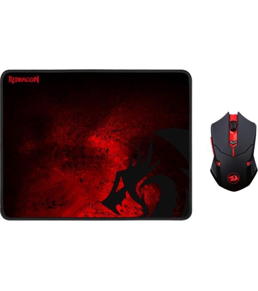 Мышь беспроводная + коврик Defender Redragon M601WL-BA черный, 2400 dpi, радиоканал, USB, кнопки - 6