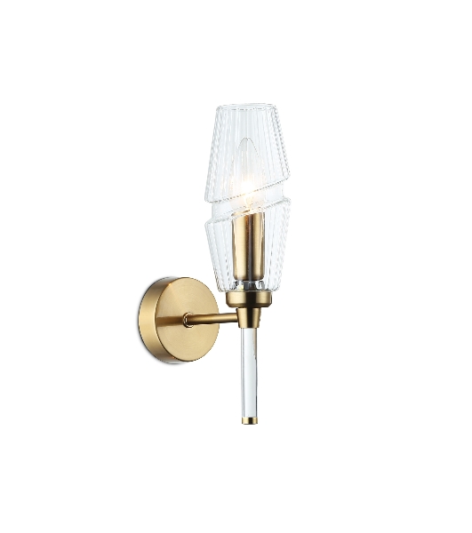 Настенный светильник Ambrella light LH55204 BS/CL латунь/прозрачный E14 max 40W 150*80*280