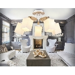 Светильник Ambrella light TR9518/5 WH/GD/FR белый/золото/белый матовый E27*5 max 40W D670*260, фото6