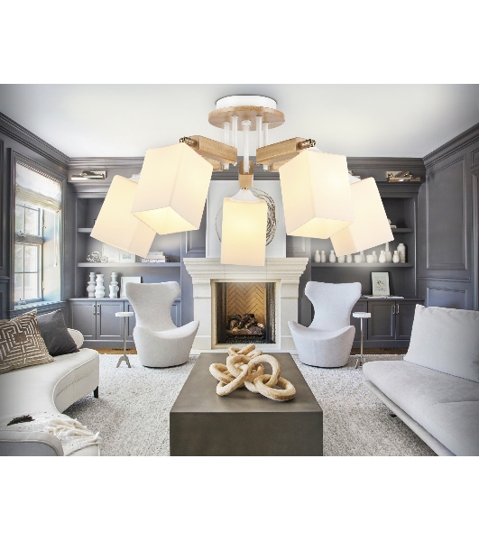 Светильник Ambrella light TR9518/5 WH/GD/FR белый/золото/белый матовый E27*5 max 40W D670*260