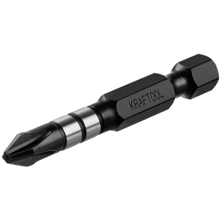 Биты KRAFTOOL Impact Pro, Philips, тип хвостовика E 1/4', PH2, 50мм, 10шт, в пластиковом боксе