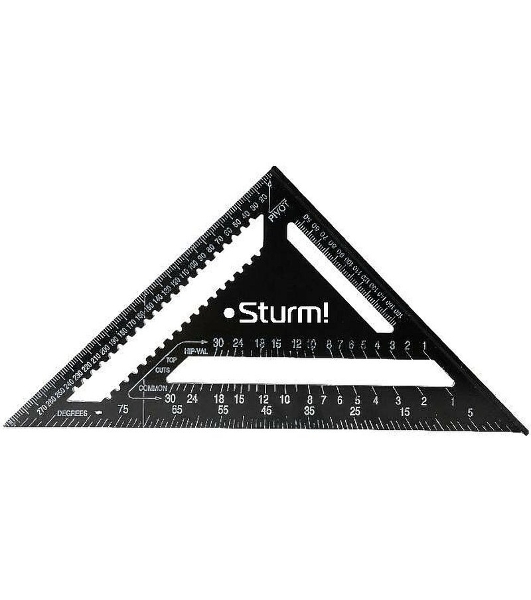 Угольник Sturm! 2020-07-300 300мм, алюминиевый сплав, черная оксидация, белая шкала