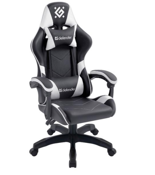 Кресло игровое Defender Companion черный/белый, класс 3, металл, PU