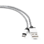 Кабель Gembird USB 2.0 Cablexpert AM/microBM 5P, 1м, нейлоновая оплетка, алюминиевые разъемы, серебристый, пакет, фото 1