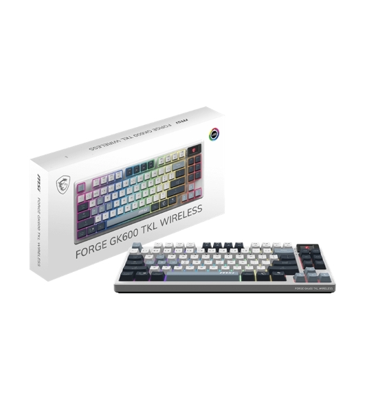 Клавиатура MSI Forge GK600 гибридная, Bluetooth, радиоканал, белый