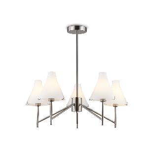 Люстра Ambrella light LH57123/5 SN/FR никель/белый матовый E14/5 max 40W D650*590