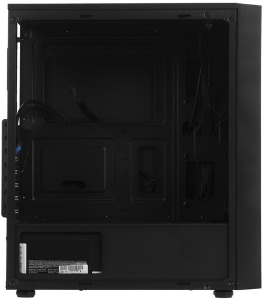 Компьютерный корпус Miditower ExeGate EVO-8243-EVO800 (ATX, БП EVO800RGb с вент. 12 см, 2хUSB+1хUSB 3.0, черный, 3 вент. с RGb подсветкой, боковая панель - закаленное стекло)