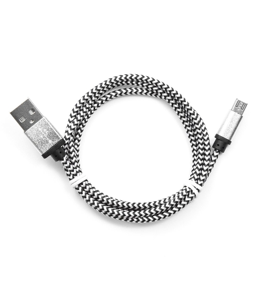 Кабель Gembird USB 2.0 Cablexpert AM/microBM 5P, 1м, нейлоновая оплетка, алюминиевые разъемы, серебристый, пакет