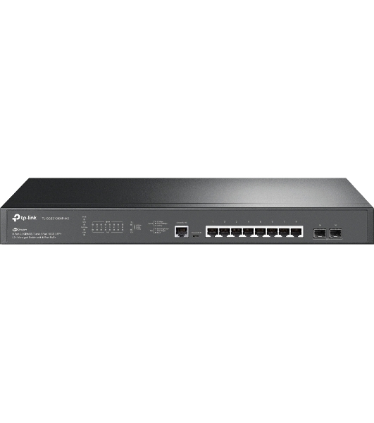 Коммутатор управляемый TP-Link SG3210XHP-M2 JetStream уровня 2+ с 8 портами PoE+ 2,5 Гбит/с и 2 портами SFP+