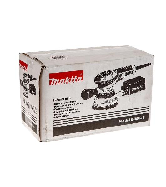 Эксцентриковая шлифовальная машина Makita BO5041 ЭШМ,300Вт,ф125мм,4000-12000об\м,ампл-2.8мм,1.4кг,кор,п\сборник,доп.рукоятка