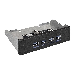 Планка USB на переднюю панель ExeGate EX289290RUS U5H-625, 5,25', 4*USB3.0, черная, металл, подсоед. к MB, фото 1