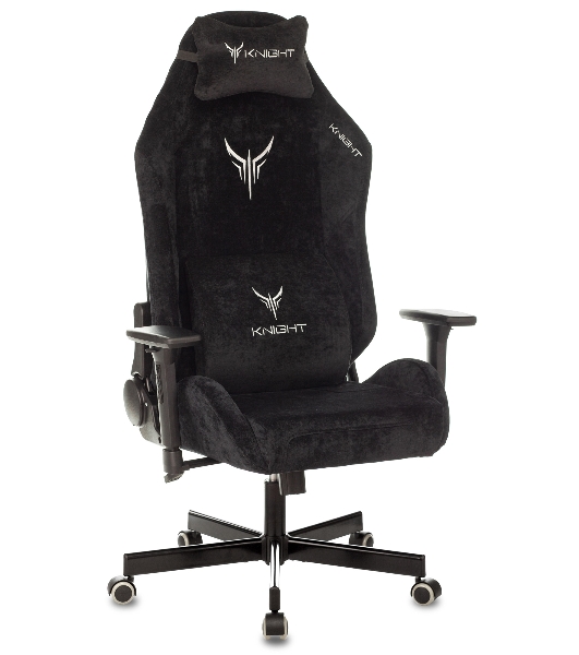 Кресло игровое Бюрократ Knight N1 Fabric черный Light-20, с подголов. крестовина металл