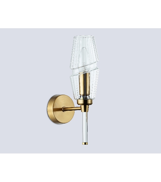 Настенный светильник Ambrella light LH55204 BS/CL латунь/прозрачный E14 max 40W 150*80*280