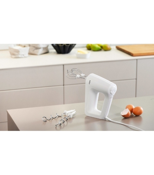 Миксер Braun  HM3000 Мощность 450Вт. Управл-е механич. 5 скоростей. Туроборежим. Венчик для взбивания. Насадка для замешивания теста.