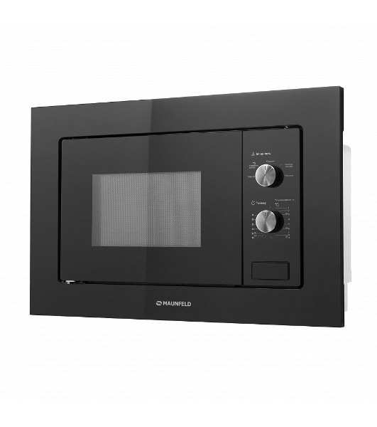 Встраиваемая микроволновая печь Maunfeld MBMO.20.1PGb черный, 20 л, 800 Вт, переключатели - поворотный механизм