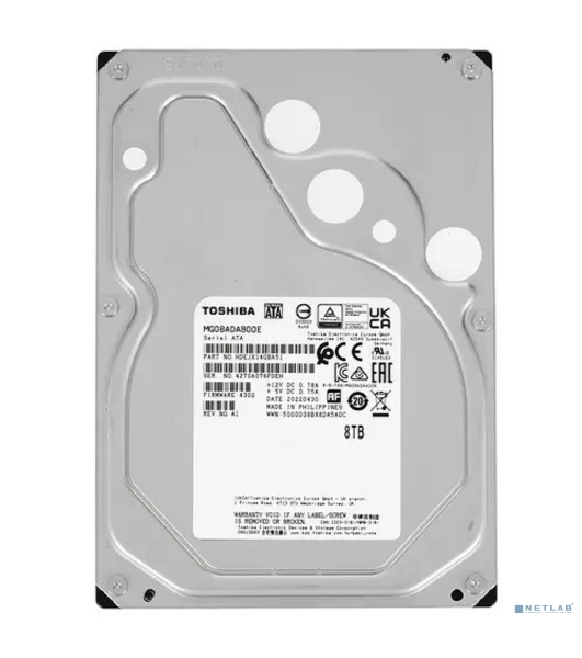 Жесткий диск HDD Toshiba SATA3 8Tb 3.5' Server 7200 256Mb (analog MG06ACA800E)