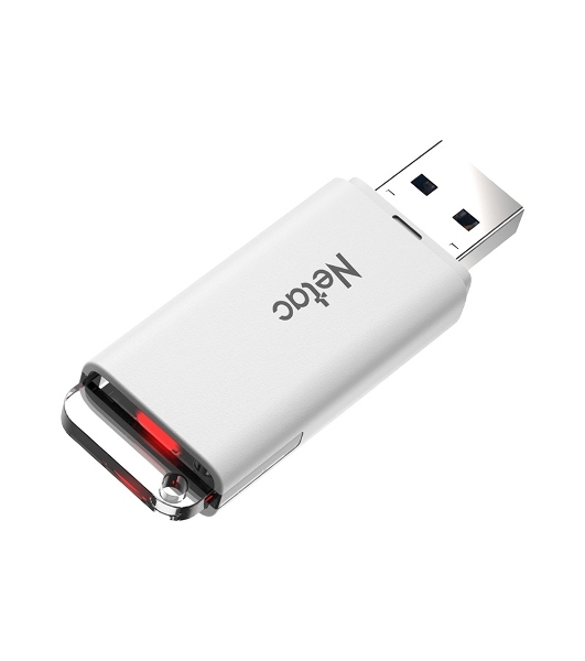 Флешка USB Netac U185 (NT03U185N-016G-20WH), 16Gb, USB 2.0, R/W 25/10, белый/серый
