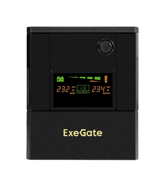 Источник бесперебойного питания ExeGate Smart LB-2000.LCD.AVR.8C13 (2000VA/1200W, цветной LCD, AVR, 8 хC13, батарея 12V 9Ah - 2 шт., металлический корпус, Black)
