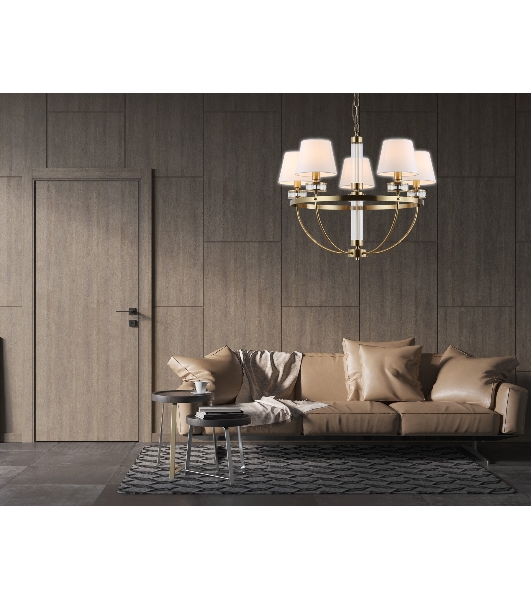 Люстра Ambrella light LH71251/5 BS/WH латунь/белый E14/5 max 40W D700*990