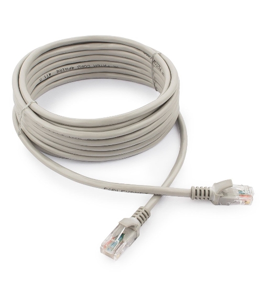 Патч-корд UTP Cablexpert cat.5e, 5м, литой, многожильный серый
